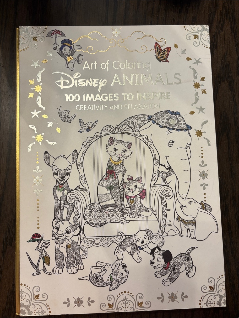 Disney Animals Coloring Book - White & Gold Foil Cover